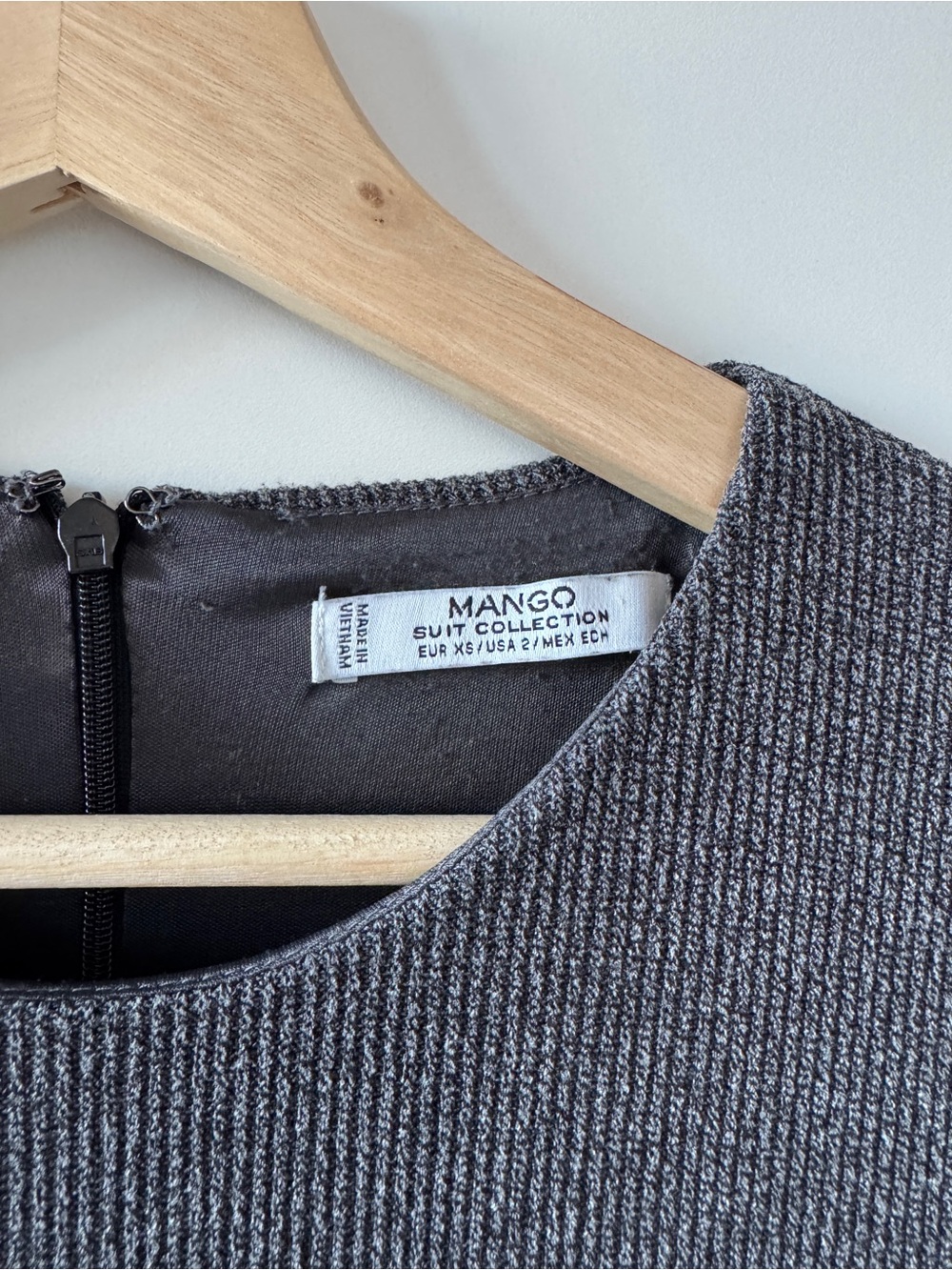 Mango Gray Ribbed Knit Midi Dress - Picture 4 of 4